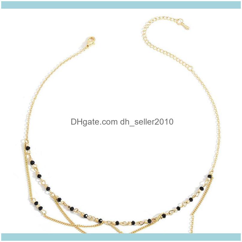 

Necklaces & Pendants Jewelrytrend Bohemian Gold Multi-Layer Bead Chain Necklace Female Retro Layer Simple Beach Girl Collar Jewelry Gift Cho