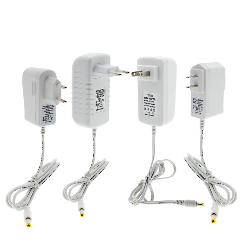 

12V Power Supply Adapter White Shell AC100-240V Lighting Transformers Output DC12V 1A / 3A Power Converter for LED Strip