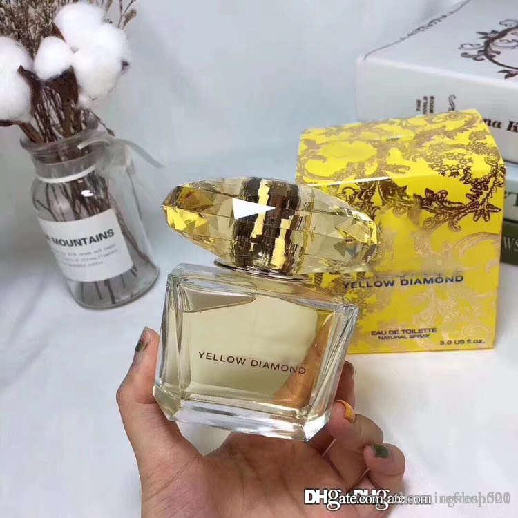 

Charm Perfume for girl Yellow Diamond 90ML 3.0 FL.OZ EAU De Toilette Lady Charming Floral Sweet Fresh Spray fast delivery wholesales