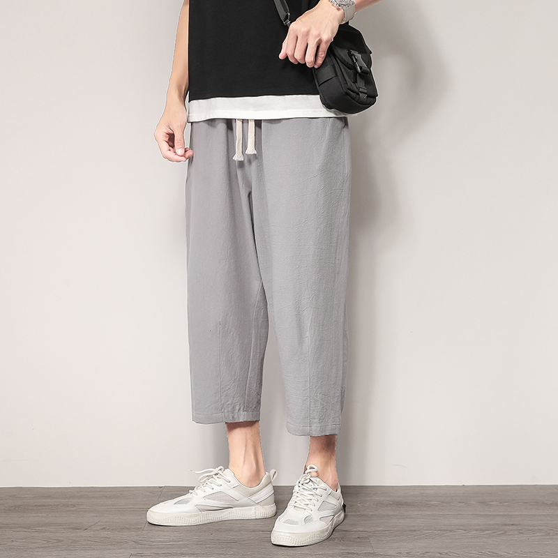 

2021 Mode Summer 100% Cotton Loose of New Brand Multi-color Casual Men Hare Pants All Streetwear Games 115g, Gray light