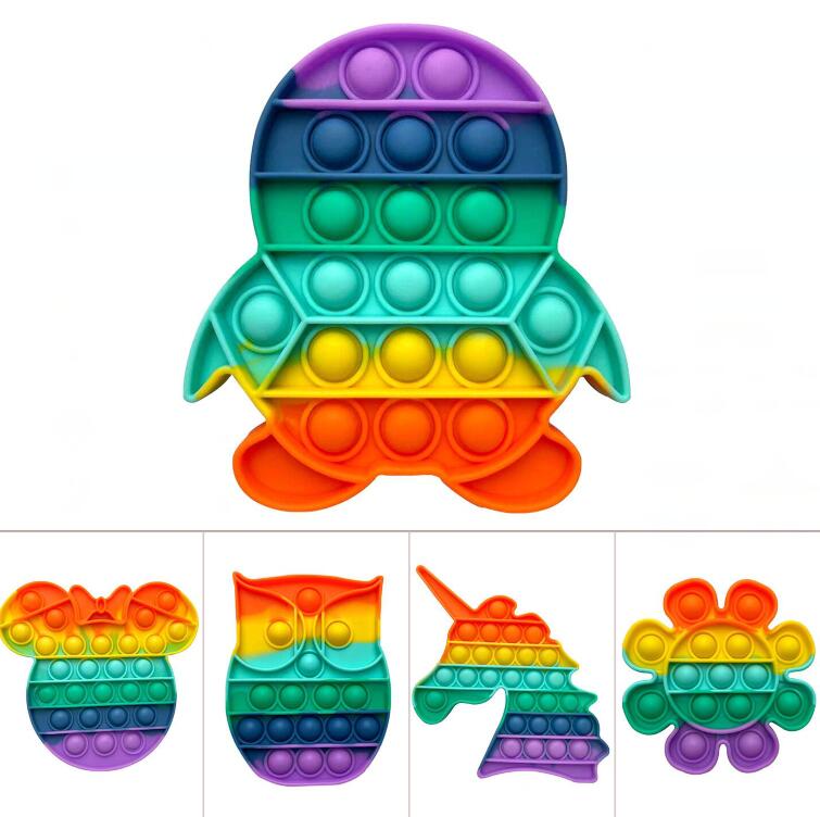

New Styles Push Pops Fidget Toys Bubble Color Desktop Decompression Sensory Squeeze Therapy Toy