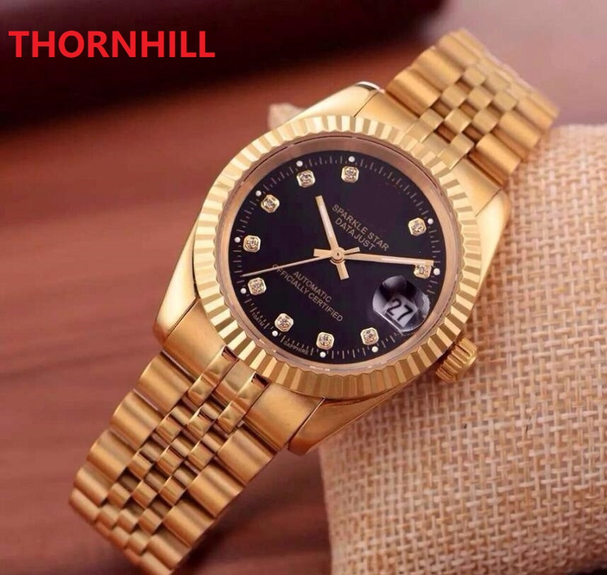 

High quality Famous Quartz Watches Mens Lovers Unisex Womens Watch Full Stainless Steel Wristwatch Women Gift, As pic