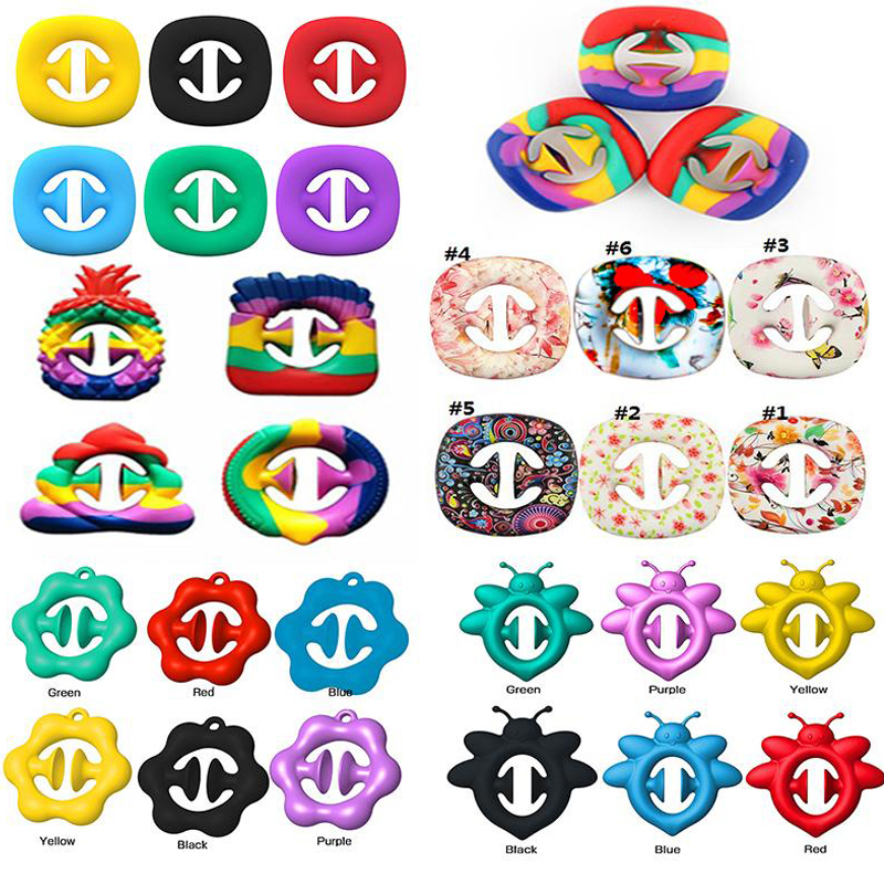 

Rainbow Snap Fidget Toys Grab Sensory Silicone Anti Stress Hand Grip Toy Ball Snappers Squeezy Decompression Ring Push Bubble Home