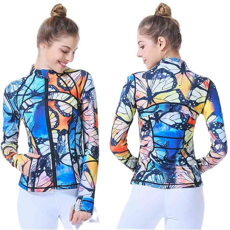 

Lulu Top Women's tight coat running fitness leisure jacket slim Yoga suit, Gray