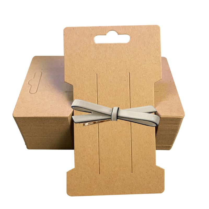 

Jewelry Pouches, Bags Blank Kraft Paper Card Hair Clips Display Price Tag Hairpin Packaging Cardboard Holder Boutique Store Decor