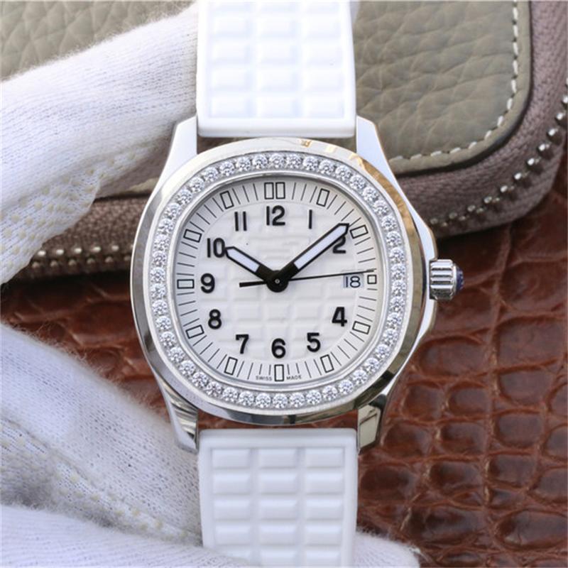 

aquanaut 5067 series 5067a-011 diamond watch womens watches 35.6mm swiss original quartz movement cal.e 23-250 s c stainless steel case and, Slivery;brown