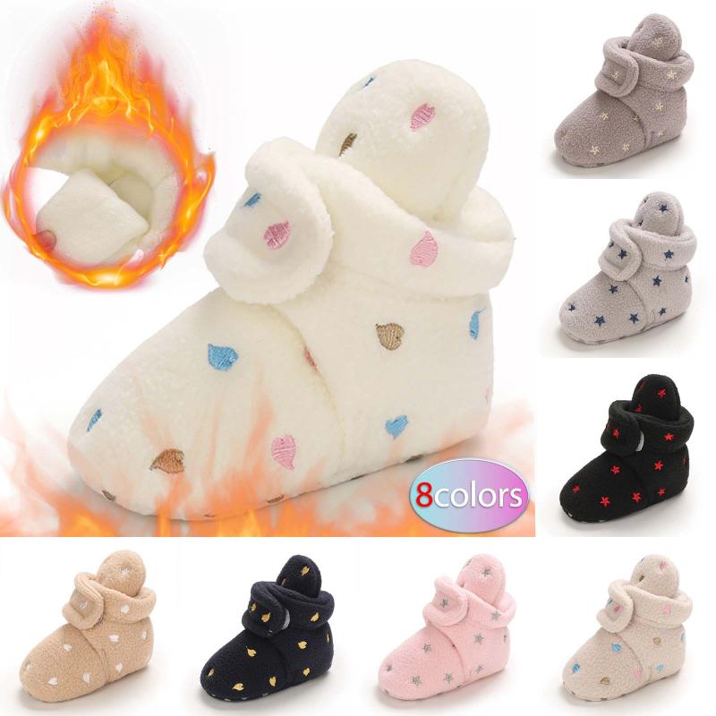

First Walkers Born Baby Socks Shoes Boy Girl Star Toddler Booties Cotton Soft Comfort Anti-slip Winter Warm Infant Crib