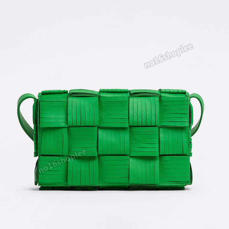 

cassette messenger bag designer fringe trim intreccio woven handbag leather crossbody bags women genuine leathers tote bag