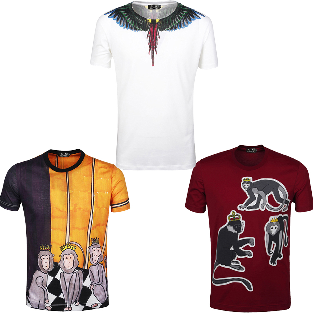 

2021 Summer New T-shirt Men Red Embroidery Pattern Slim Fit O-neck Fashion Tshirt Casual Tee Cotton Tops Plus Size Ijx1