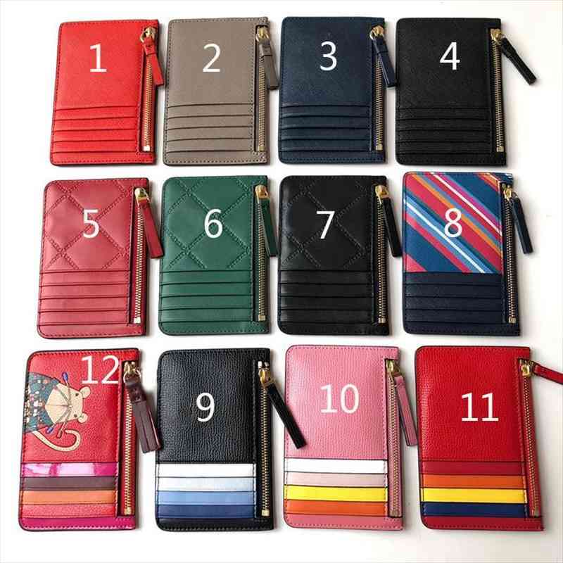 

length wallet women fashion card package cartoon pattern simple coin purse genuine leather material holder, Red;black