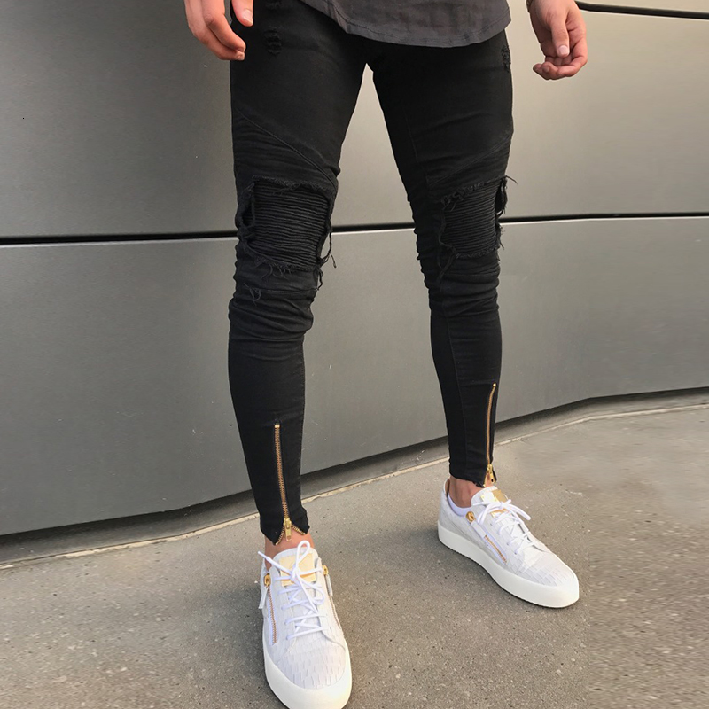 

2021 New European High Street Pant Slim Black Cat Whiskers Men's Stretch Trousers Vwy7