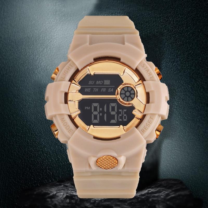 

Wristwatches Men Sport Style Watches Multifunction LED Digital Watch Waterproof Mens Electronic Quartz Wrist For Man Gift Reloj Hombre, Grey