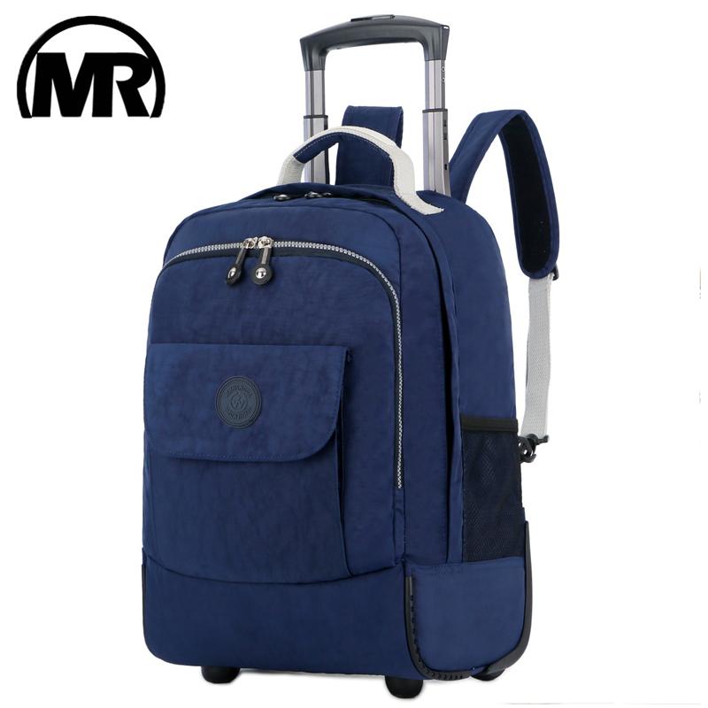 

Duffel Bags MARKROYAL Rolling Trolley Luggage Travel Backpack Women Wheeled Backpacks Suitcase On Wheels, White