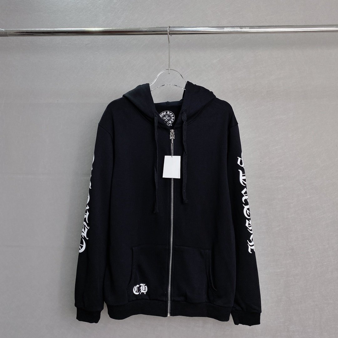 

Ch / Crosin 20 New Hooded Long Sleeve Zipper Sweater Jacket Ch Pullover Cardigan for Men and Women