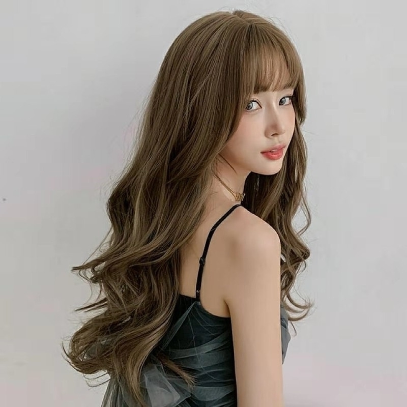 

human bundles hair Wig curtain lace wig for women, Ombre color