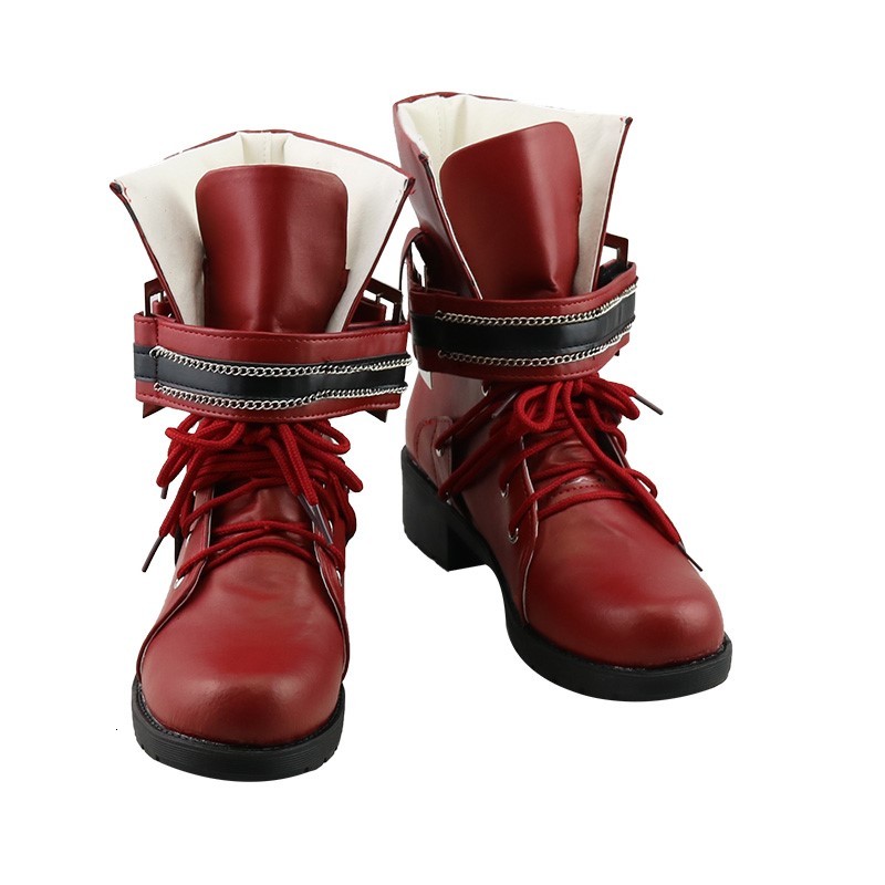 

Final Japanese Anime Fantasy Vii Cos Typhus Lockhart Cosplay Women's Shoes Lolita High-end Red Boots Bow Up 31g9