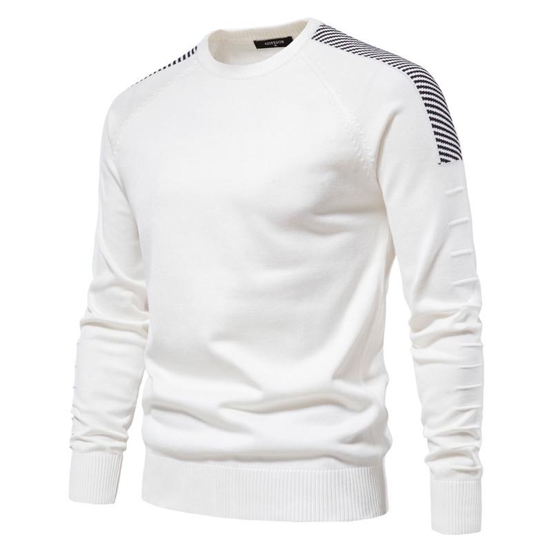 

Men's Sweaters Spliced Drop Sleeve Sweater Men Casual O-neck Slim Fit Pullovers Winter Warm Knitted For, White;black