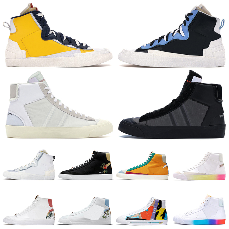 

2021 Blazer Mid 77 Mens Women Outdoor Shoes Platform Sneakers Vintage Flyeather Ruohan Wang Indigo Have Good Game Luxury Designer Outdoors Sports Size 36-45, #a23 white pink 36-40