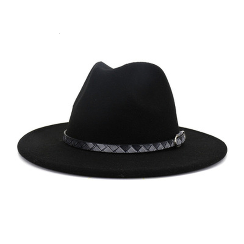 

2021 Fedora Hat Autumn Winter Wide Brim Belt Band Jazz Caps Church Wedding Formal Classic Luxury Men Women Felted Hats New 4hft, Wine red