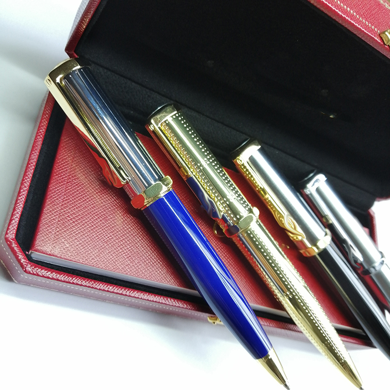 

2020 Hot selling high quality luxury pens metal holder stainless steel metal pen body with red pen box as gift pen cap with Gemstone, As picture show