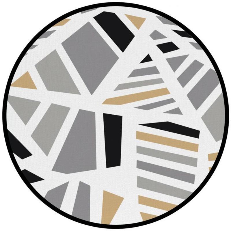 

Cross-border fashion simple geometric cutting triangular round bedroom living room crystal velvet carpet cushion, Red green