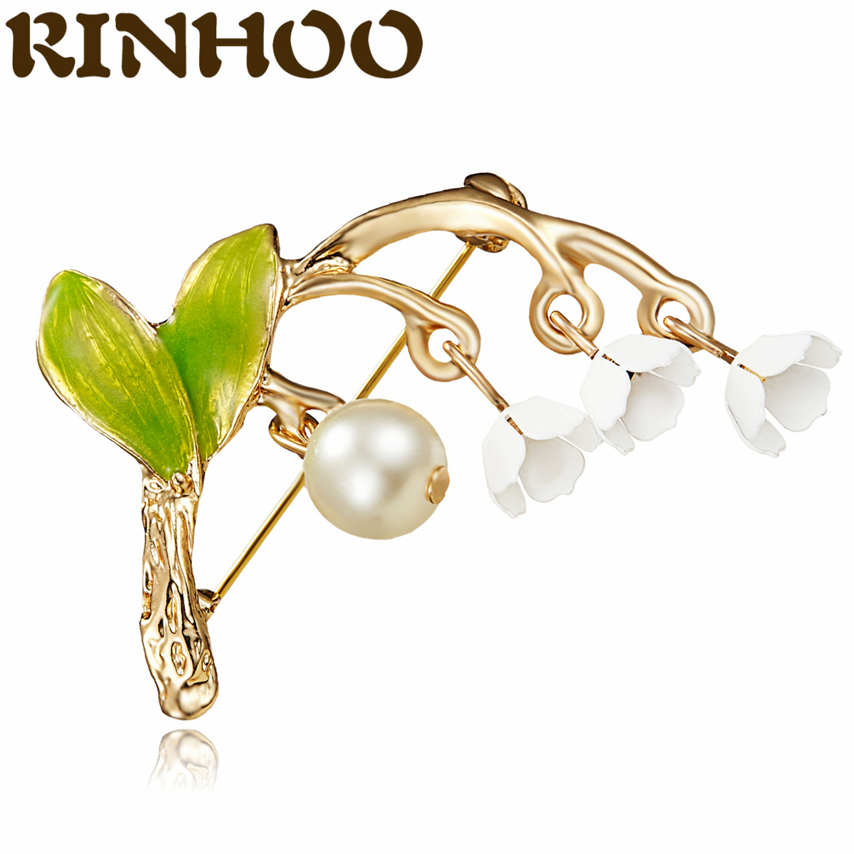 

bell orchids flower brooches for women elegant pearl fashion plant brooch pin wedding jewelry io chan contact, Gray