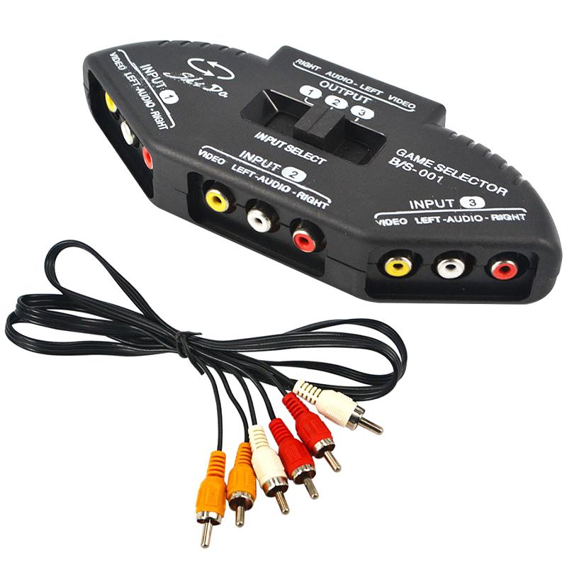 

o Video AV RCA Switch Splitter Selector 3 to 1 RCA Composite AV Cable for STB TV DVD Player for PS2