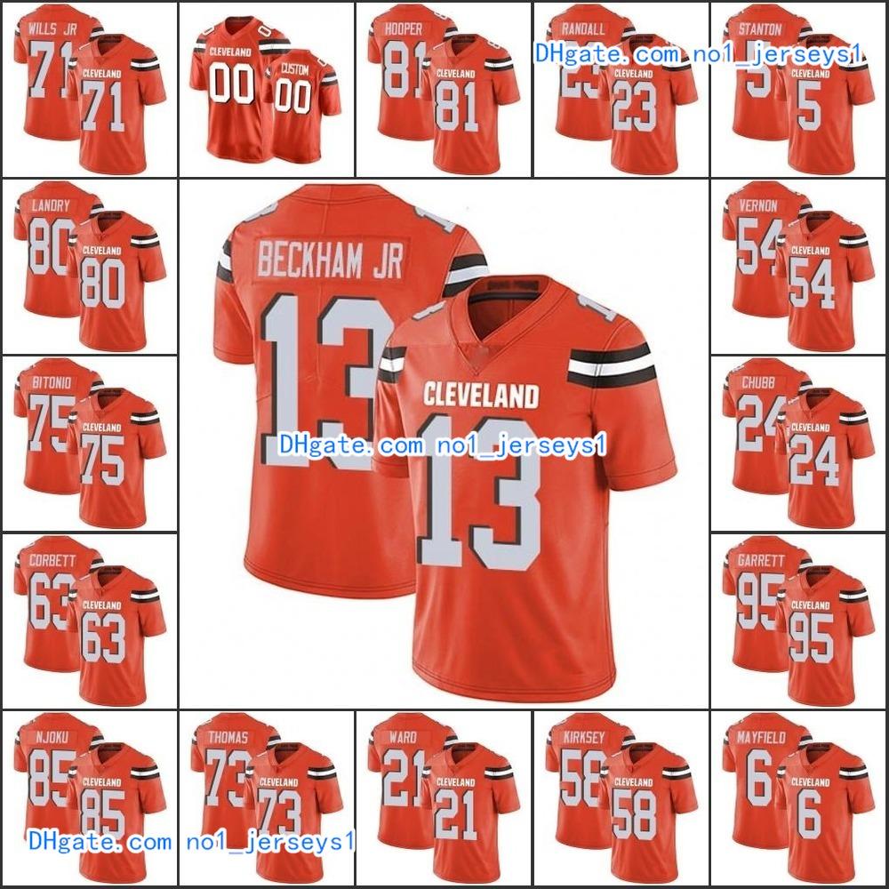 

Cleveland Browns Men 13 Odell Beckham Jr. 6 Baker Mayfield 21 Denzel Ward 95 Myles Garrett Custom Women Youth NFL Limited Jersey, Black;red