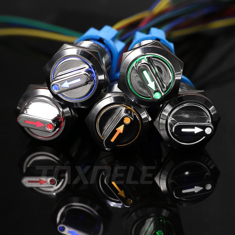 

Smart Home Control 19mm 22mm Led Metal Rotary Push Button Brass Latching 2 3 Position Switch Press 2NO 2NC Rotate Rotation