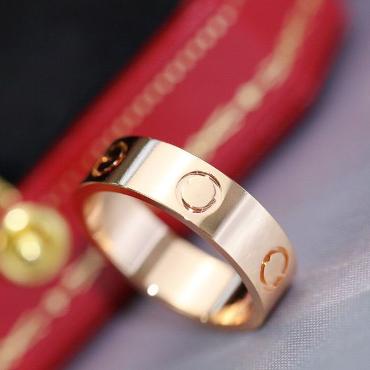 

Screw pattern LOVE golden silver titanium steel Diamond band ring men and women wedding holiday couple lover gift jewelry not fade