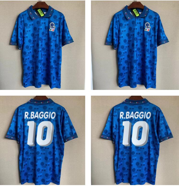 

Maglia Italia Retro Soccer Jersey Italy Roberto Baggio Home Away Blue White Football Shirt