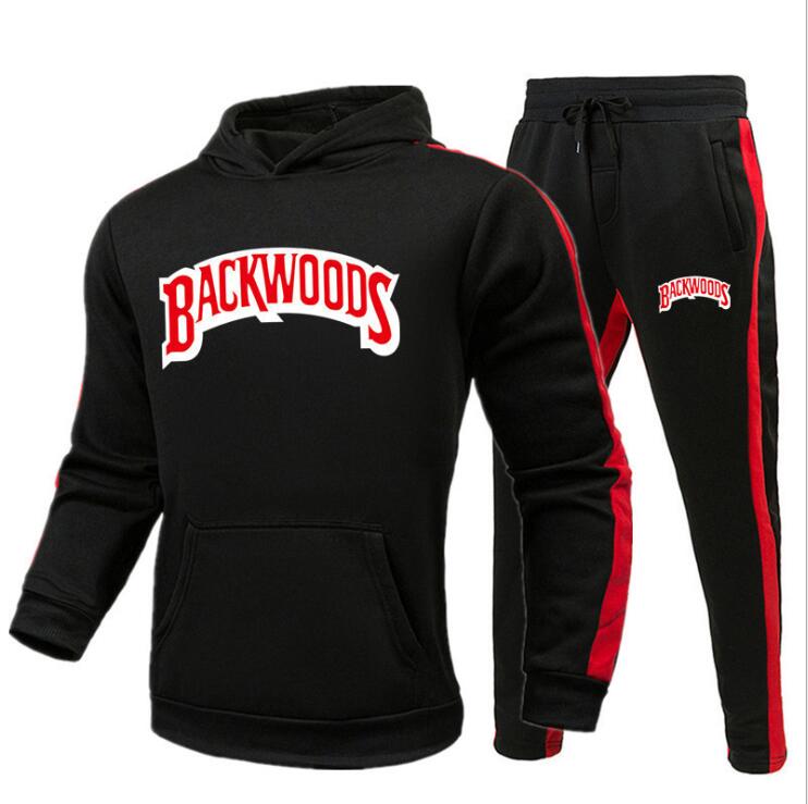 

New Tracksuit Men Set Hoodies Men Sweatshirt Sweat Spring Autumn Fleece 2PCS Stand Collar Patchwork Fashion Sweatsuits Jogging Sportswear, White - b