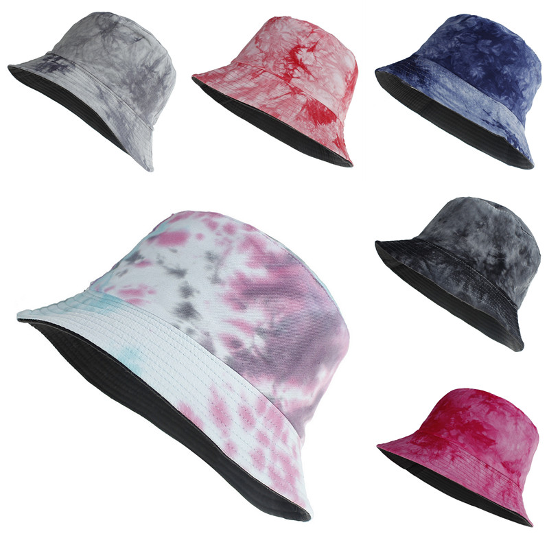 

2021 Ins Summer Sun Hat Bucket For Woman Tie Dye Big Girl Topee Lovely Beach, Leave message pls