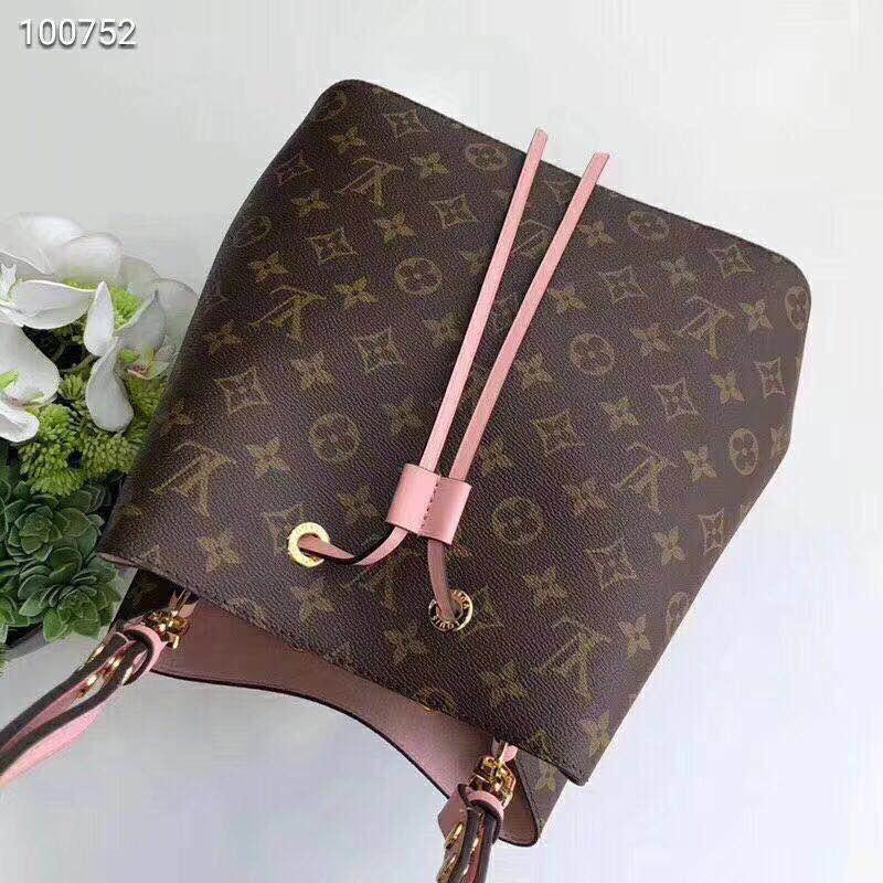 

LB9 Designer LV LOUIS VITTON Luxury string Neonoe bucket real leather purse women with Pouch shoulder bag string Neonoe bucket