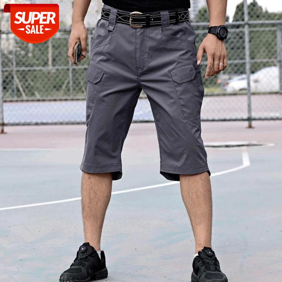 

Men Solid Color Multi-Pockets Quick Dry Outdoors Tactical Capri Pants Trousers #sb80, Black