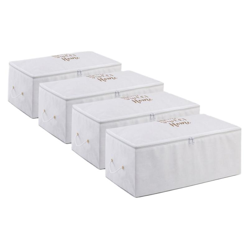 

Clothing & Wardrobe Storage Medium White Color Printed Bag Clothes Pillow Quilt Blanket Organizer Box Foldable Protection Accessory