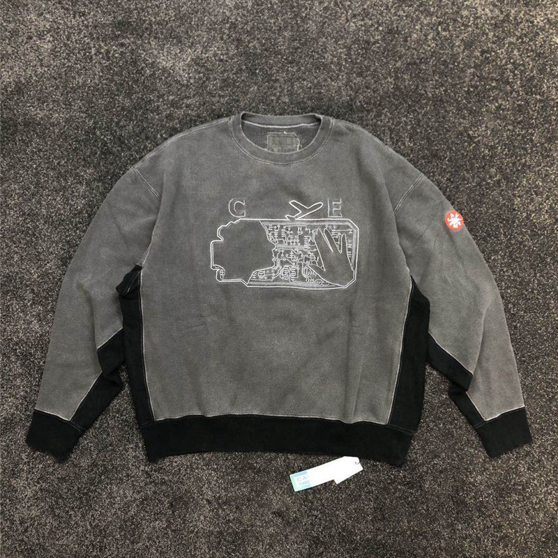

2021 New Ce Cavempt Overdye B.w.rib Crew Neck Woman Streetwear Wash Do Old Sweatshirts Cav Empt Hoodies Men Clothing 5moa