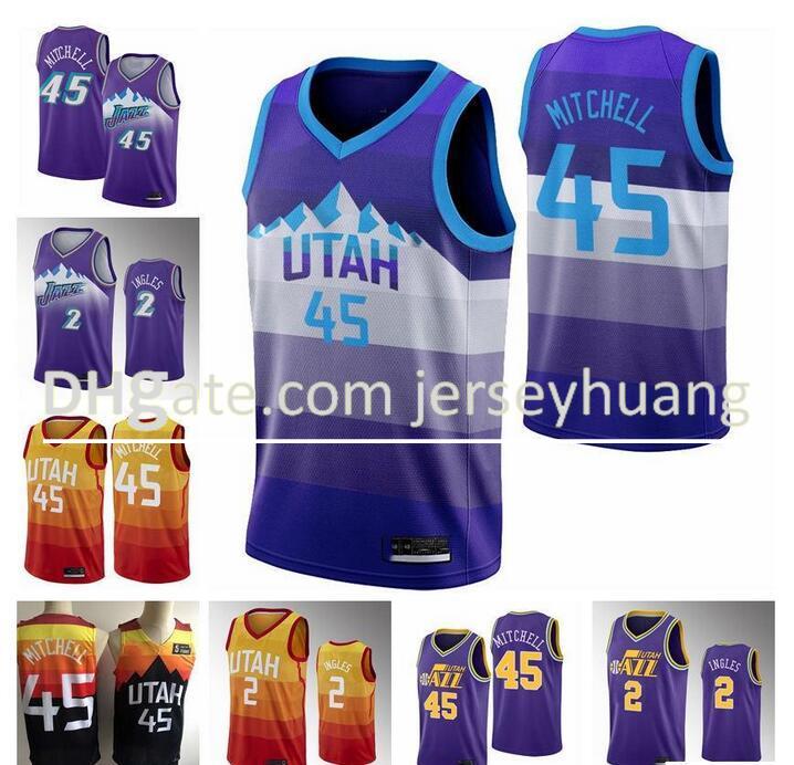 

2021 Men Jersey New City Rainbow Donovan 45 Mitchell Joe 2 Ingles Jerseys Basketball Shirts Navy White Orange Purple Green, 13