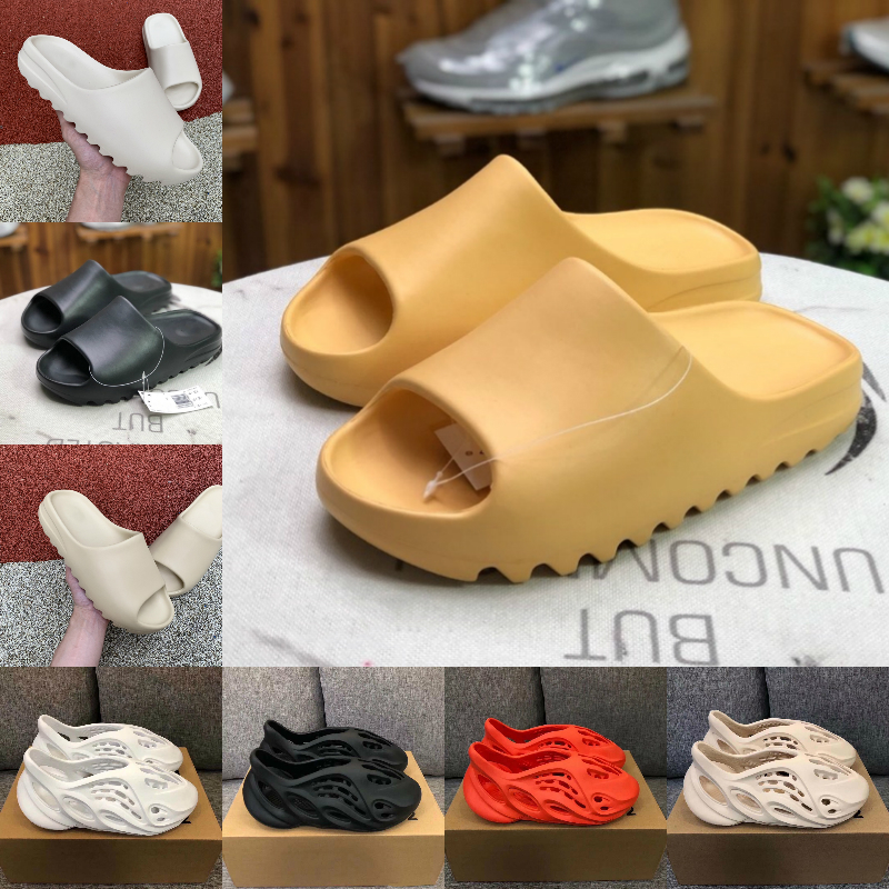 

Wholesale 2021 New Kanye West Slipper Men Women Slide Bone Earth Brown Desert Sand Slide Resin Fashion Shoes Sandals Foam Runner Trainers