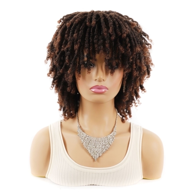 

wigs Faux locks twist small curly dirty braids rock wig headgear, 1b black