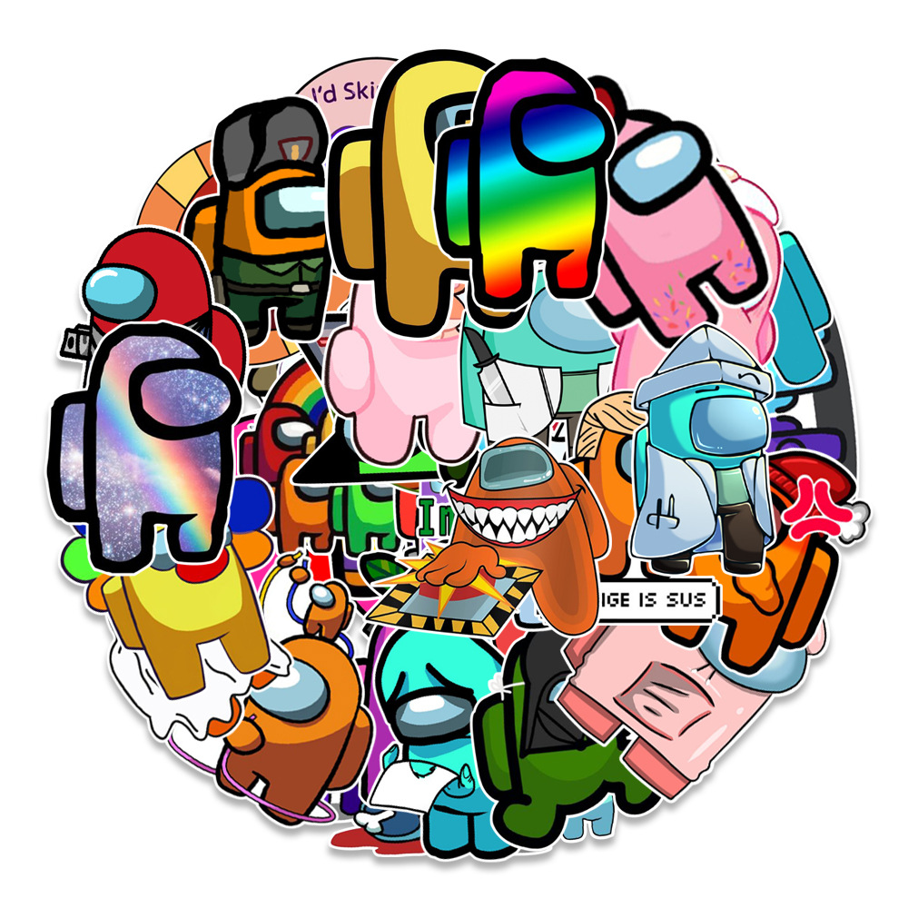 

50 pieces of Among Us new style game graffiti stickers car phone computer water cup stickers waterproof wholesale custom
