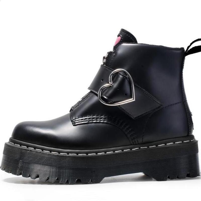Bottes chaudes similaires à la maison chaussures en cuir haut haut de gamme hiver neige hiver dr. motocycle noir couple unisexe rose coeur
