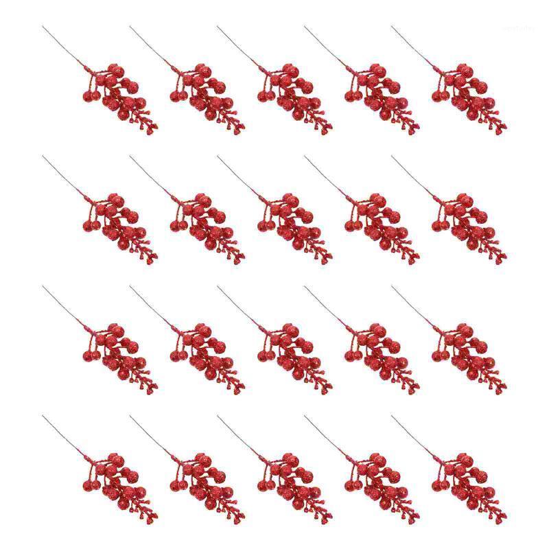 

Party Decoration 20pcs DIY Artificial Flower Cherry Stamen Berries Branch Christmas