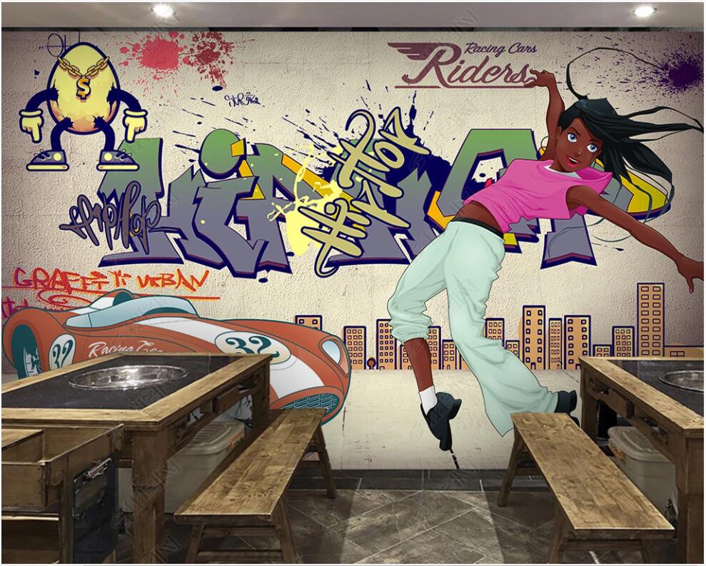 

3d wallpaper custom photo mural Street music dance graffiti bedroom home decor 3d wall murals wallpaper for living room in rolls, Non-woven wallpaper