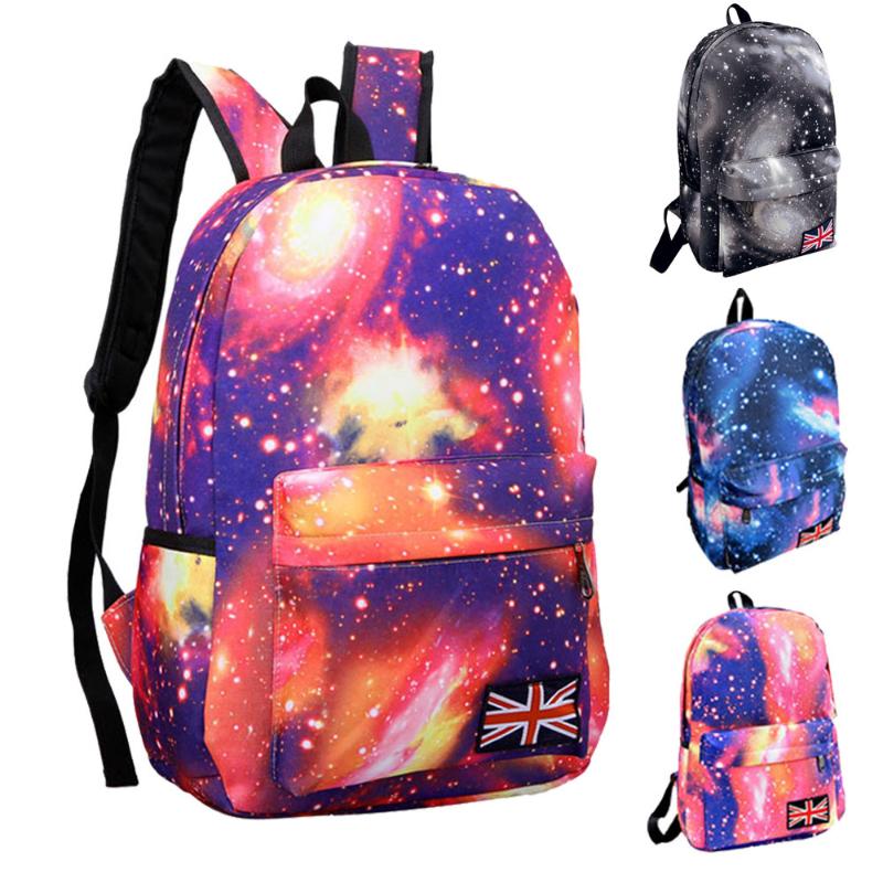 

Backpack Style Soft Fabric Galaxy Pattern Unisex Travel Canvas Leisure Bags School Bag Striped Women Teenage, Black