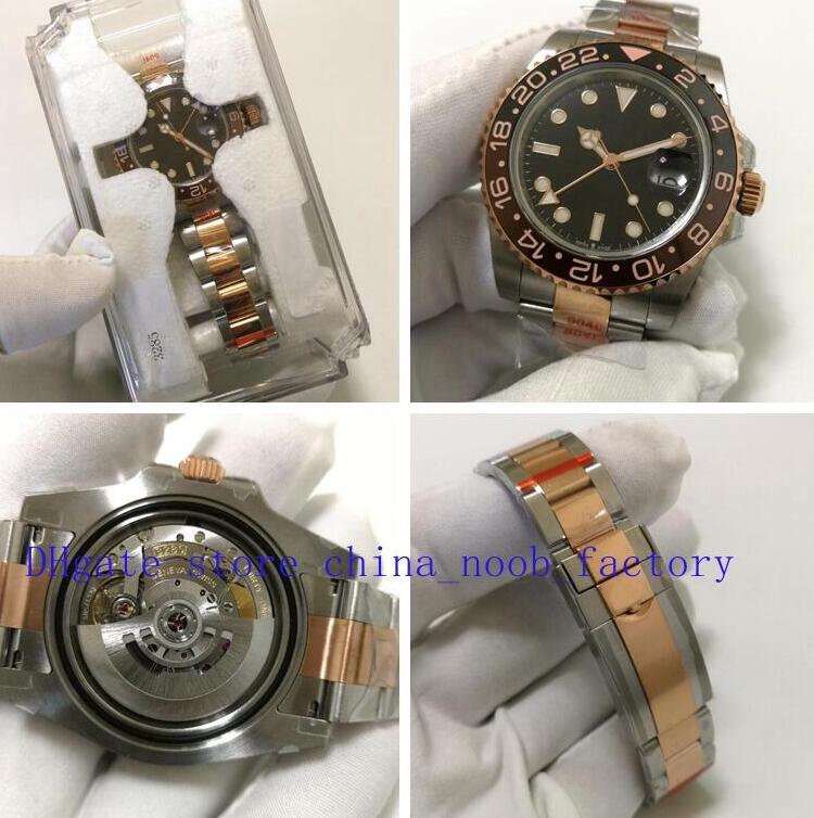 

Men's GM Factory Automatic Cal.3285 Real Wrapped Watches 18k Rose Gold Sapphire Mens 40mm 126711chnr 126711 904L Steel Gmt Black Brown Bezel Men GMF ETA Watch, 01