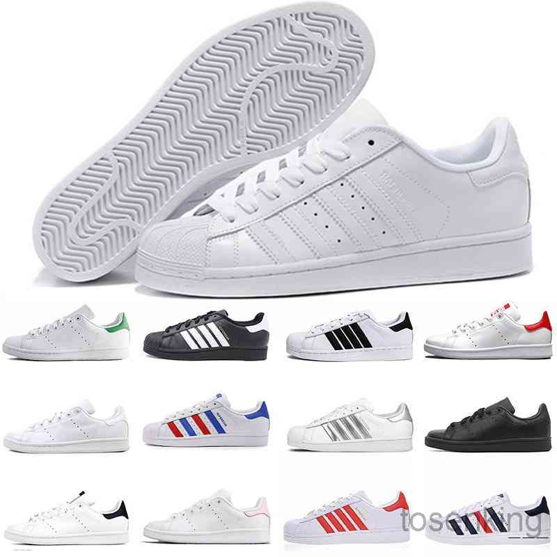 

new Online Sale Originals Stan Smith Shoes Cheap Women Men Casual Leather Superstars Skateboard Punching White Black Green Blue Sports KH-9N, Color 06