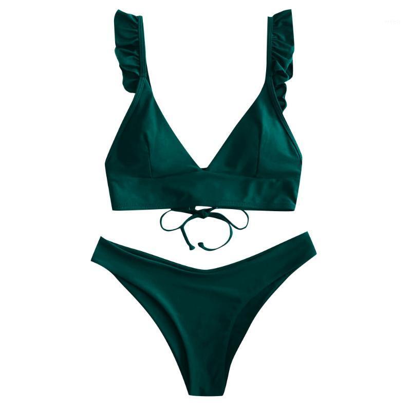 

Bras Sets WOMAIL Summer Sexy Bandage Lingerie Women Ruffles Set Ladies 2 Piece Underwear Suit Split Lenceria Mujer Brazilian 20Jan03, Bk