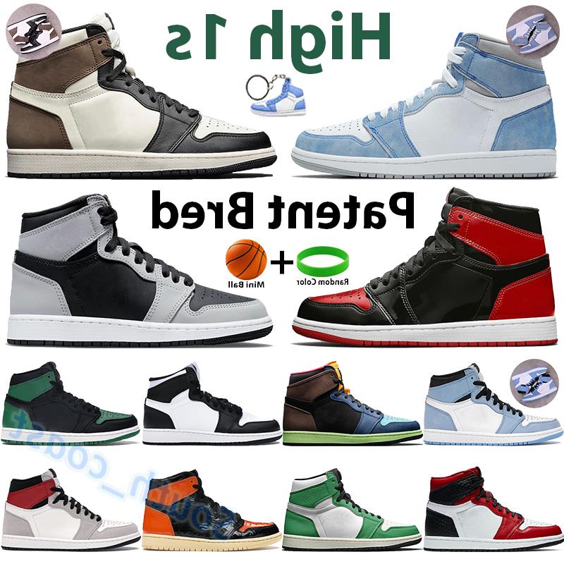 

1s Men light shoes toe grey high dark mocha 2021 1 university UNC shadow twist sneakers chicago patent basketball smoke silver blue spo Auog, Black
