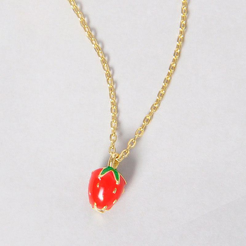 

Chains S925 Silver Sweet Girl Strawberry Necklace Female Cute Personality Simple Student Fashion Clavicle Chain